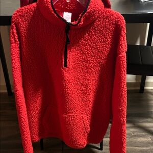 No Boundaries Red Sherpa Hoodie